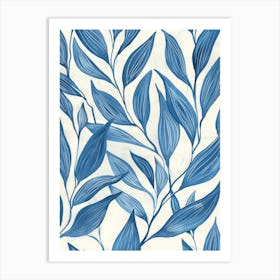 Blue Leaves 16 Art Print