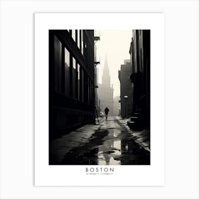 Poster Of Boston, Black And White Analogue Photograph 3 Art Print