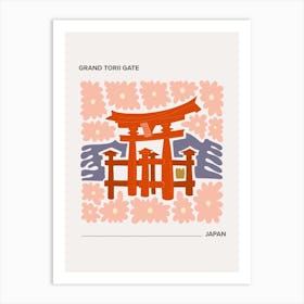 Grand Torii Gate   Japan, Warm Colours Illustration Travel Poster 2 Art Print