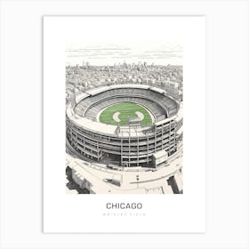 Wrigley Field, Chicago B&W Poster Art Print