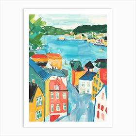 Travel Poster Happy Places Bergen 3 Art Print