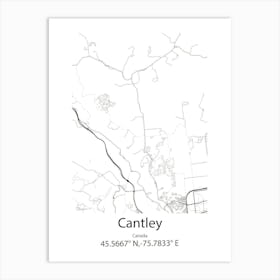 Cantley,Canada Minimalist Map Art Print