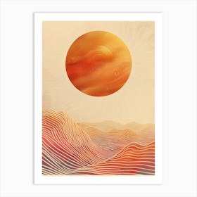 Sun Rising Over The Desert Art Print