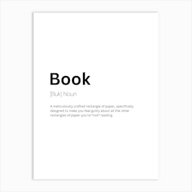 Book Definition Meaning Art Print