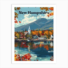 New Hampshire United States Art Illustration Art Print