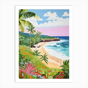 Bathsheba Beach, Barbados, Matisse And Rousseau Style 2 Art Print