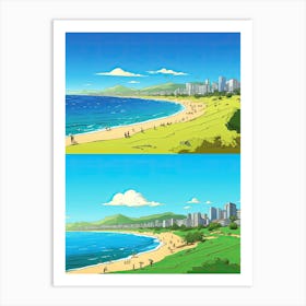 Copacabana Beach, Brazil, Flat Illustration 1 Art Print