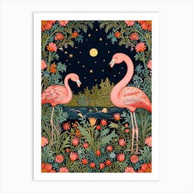 William Morris Pink Flamingos 2 Art Print