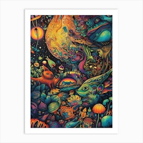 Psychedelic Mushrooms Art Print