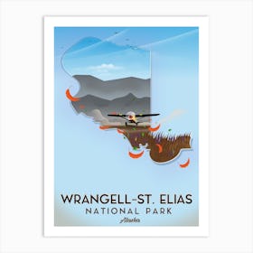 Wrangelli St Elias National Park Travel poster Art Print