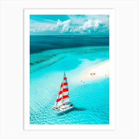 Sailboat On The Beach 2 Art Print