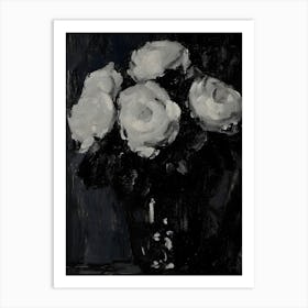 White Roses In A Vase 7 Art Print