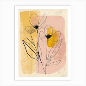 Stuttgart Flower Market Boho Minimalist Style Art Print