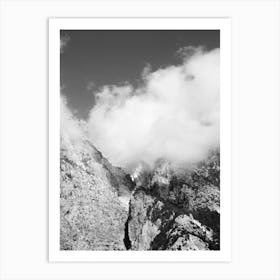 Hiking Through Mountains And Clouds Art Print