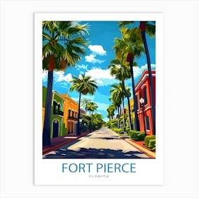 Fort Pierce Florida Print Treasure Coast Art Sunrise City Poster Florida Coastal Wall Decor Indian River Illustration St Lucie County Art Print