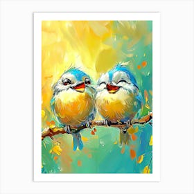 Two Birds on a Tree 1 Art Print