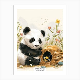 Giant Panda Playing With A Beehive Poster 4 Art Print