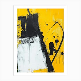 Abstract In Yellow And Black Art Print