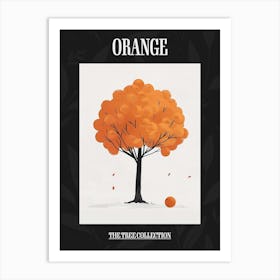 Orange Tree Pixel Illustration 1 Poster Art Print