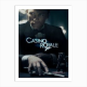 Casino Royale James Bond Poster In A Pixel Dots Art Style Art Print