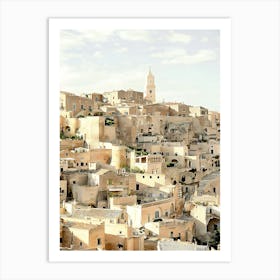 Whitewashed Hill Town Of Matera Art Print