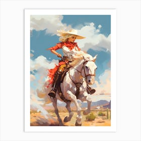 Cowgirl Impressionism Style 7 Art Print