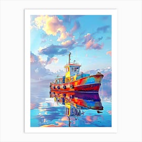 Boat On The Sea 1 Art Print