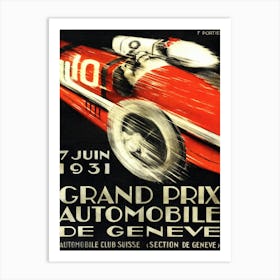 Grand Prix Automobile de Geneve, 1931, Francis Portier Art Print