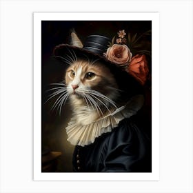 Regal Cat In A Hat C Art Print