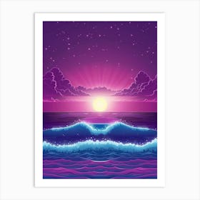 Seascape At Sunset Art Print