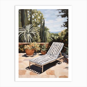 Sun Lounger By The Pool In Barcelona Spain 2 Art Print