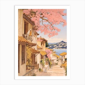 Fethiye Turkey 1 Vintage Pink Travel Illustration Art Print