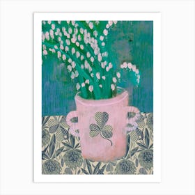 Lillies Of The Valley In A Pink Pot Art Print