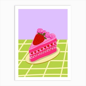 Strawberry Cake Art Print