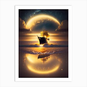 Ship In The Sea Art Print