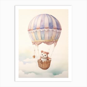 Baby Hedgehog 2 In A Hot Air Balloon Art Print