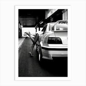 High Heels Woman In Car Art Print