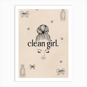 Clean girl beige and black wall art Art Print