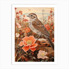 Sparrow 4 Detailed Bird Painting Art Print