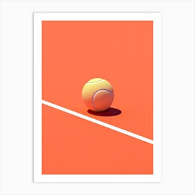 Tennis Ball On A Tennis Court Art Print