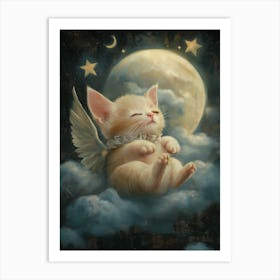 Angel Cat Art Print