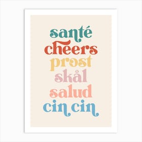 Cheers Language Art Print