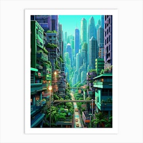 Hong Kong Pixel Art 4 Art Print