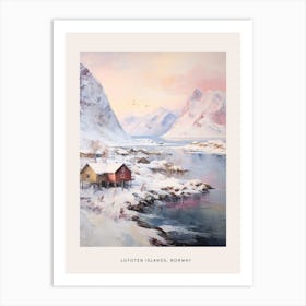 Dreamy Winter Painting Poster Lofoten Islands Norway 2 Art Print