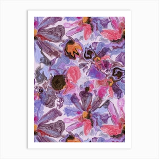 Tie Dyed Floral Art Print