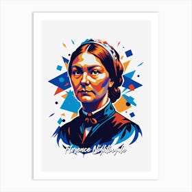 Florence Nightingale 02 Portrait WPAP Pop Art Art Print