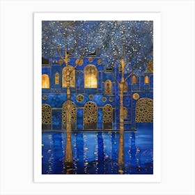 Gondolas At Night Art Print