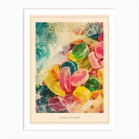 Fruity Jelly Candy Retro Collage 2 Poster Art Print