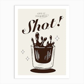 Funny Alcohol Quote Art Beige Art Print