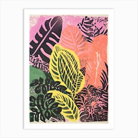 Colourful Botanical Risograph Style 27 Art Print